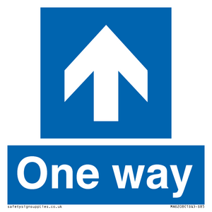 One way with up directional arrow